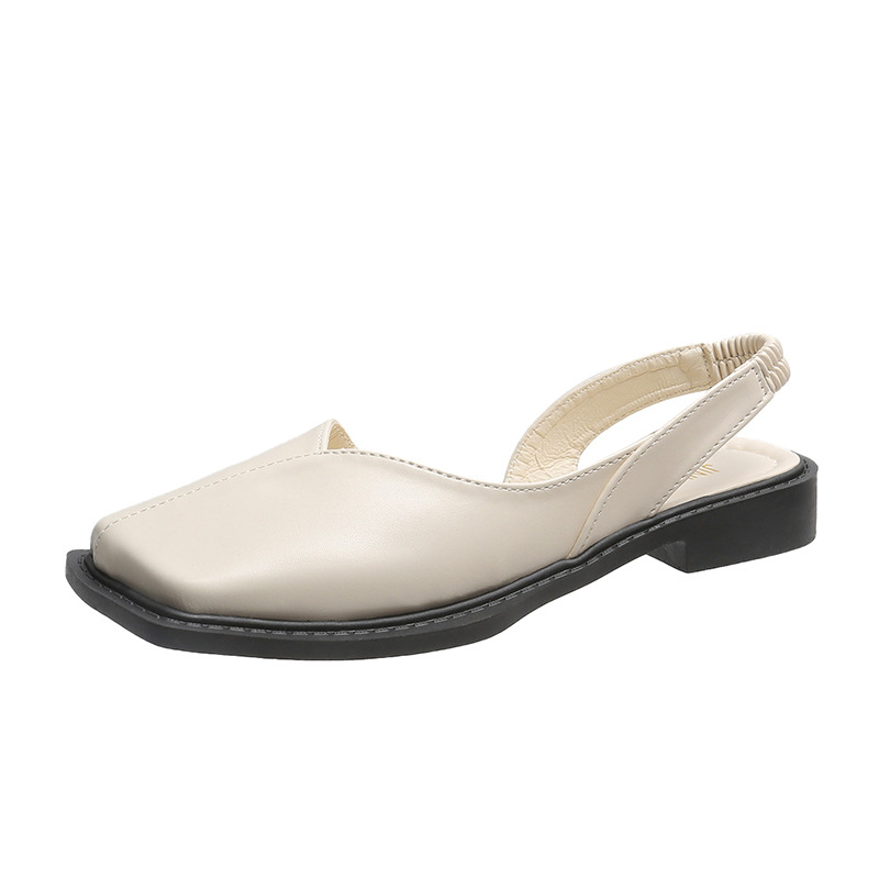 Cross-border plus size 2023 New Style Baotou Leg Square Heeled Sandals Women's Comfortable Flat Fashionable Square Head Ma Lizhen Sandals