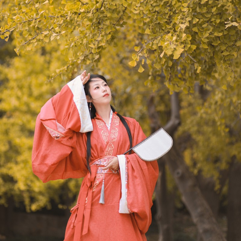 Zizhu Imitation Leather Silk Fan Long Handle Special-shaped Knife Fan Hanfu Show Photo Props Covering Fan Antique Retro Fan