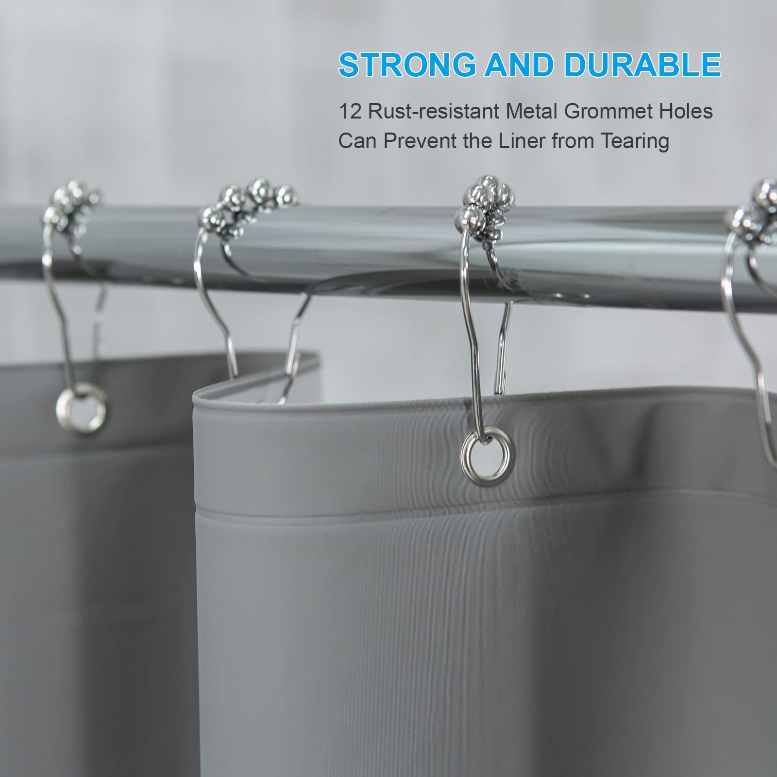 Grey peva shower curtain waterproof thickened bath hotel partition shower curtain spot wholesale bathroom free punch curtain