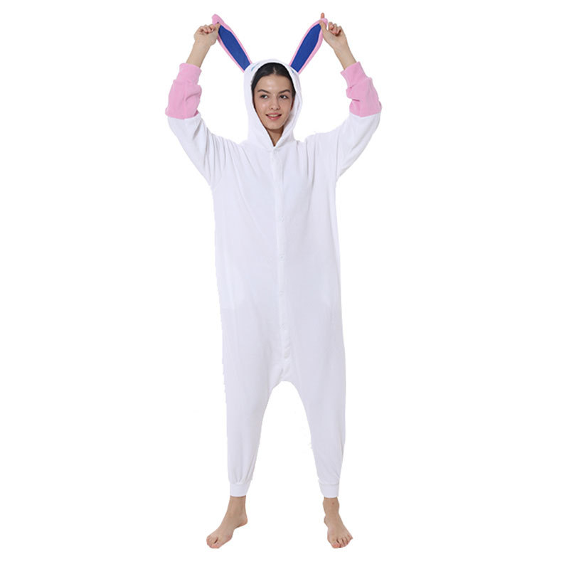 Factory wholesale Halloween cartoon one-piece pajamas polar fleece Ibe animal series couple's home clothes