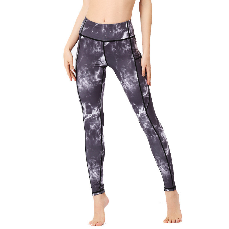 Cross-border new ladies yoga pants printed tights outdoor sports fitness yoga pants leggings factory direct sales