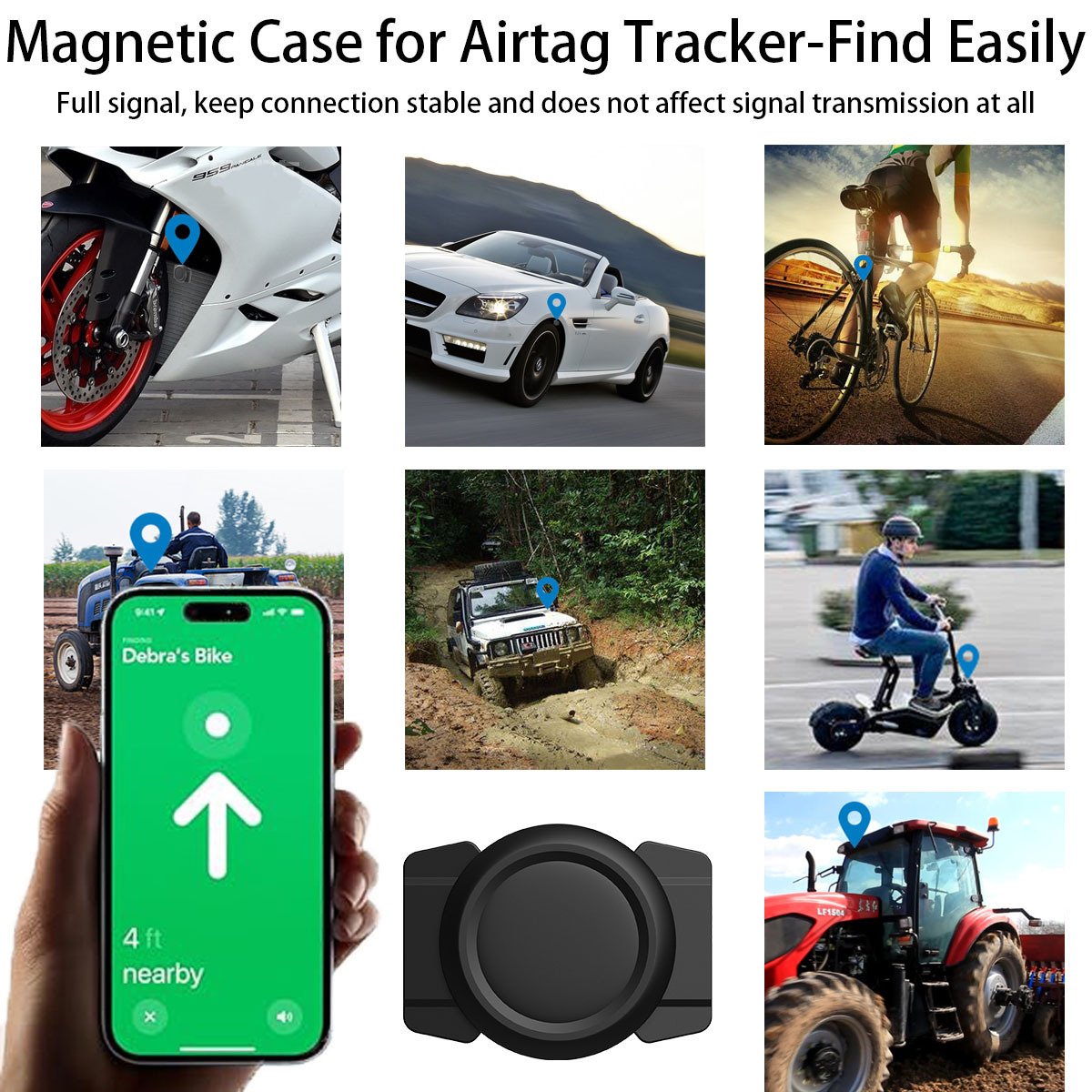 for Apple Airtag tracker case locator anti-lost magnet silicone case