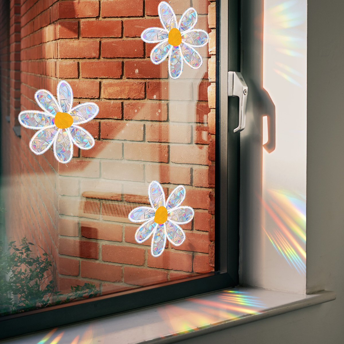 XC4000 flower Daisy colorful sunlight static sticker window window glass self-adhesive decorative wall sticker