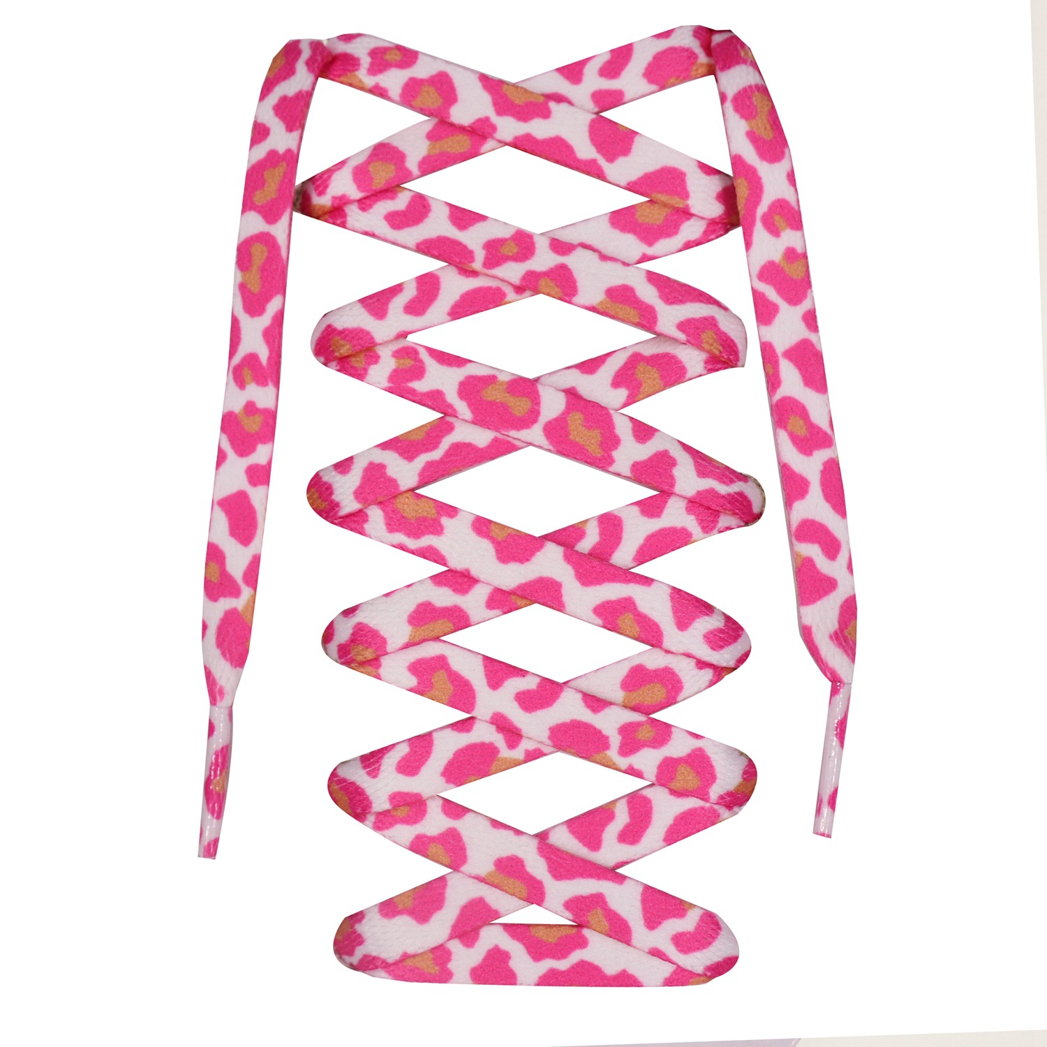 Shoelace Flat Leopard Print Color Print Personalized Canvas White Shoes Rope Sport European and American INS Style