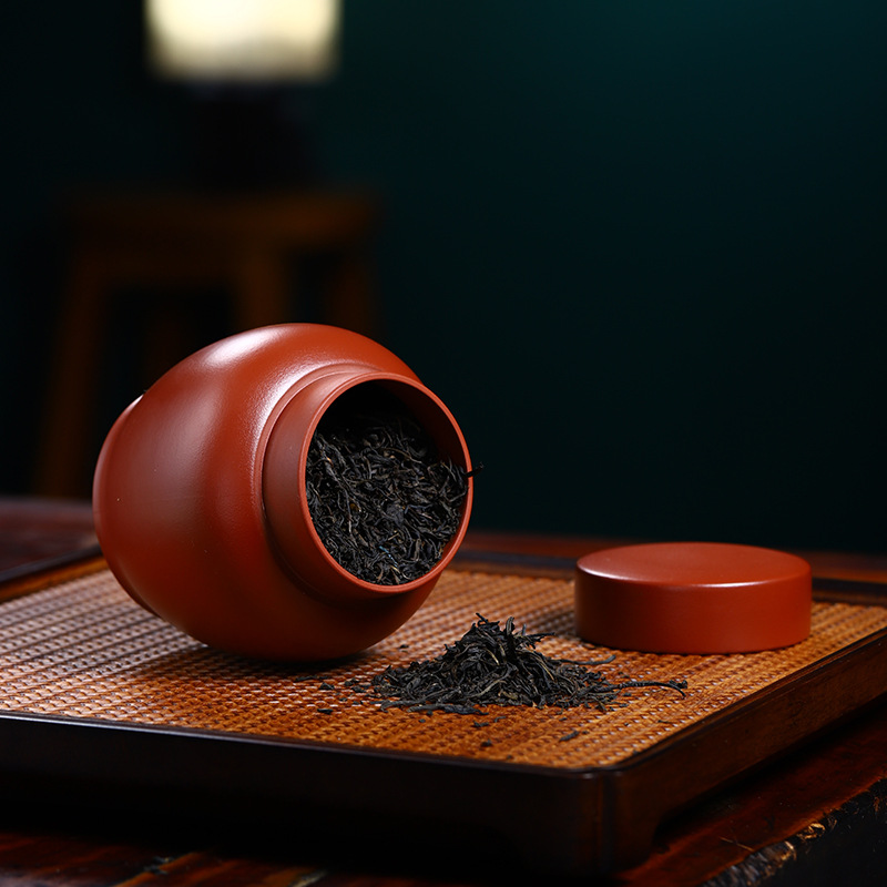 Zisha tea pot Zhu mud storage tea pot small self-priming sealed storage tea pot moisture-proof wake-up tea pot wholesale LOGO production