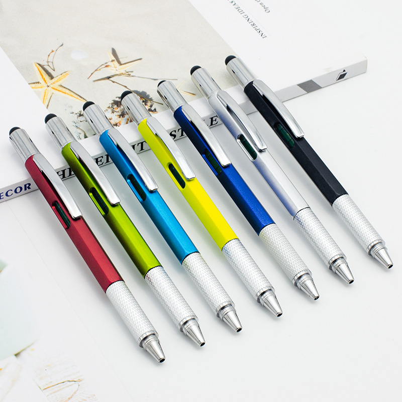 Six-in-one multifunctional screwdriver touch screen caliper level meter advertising ballpoint pen creative stationery gift pen wholesale