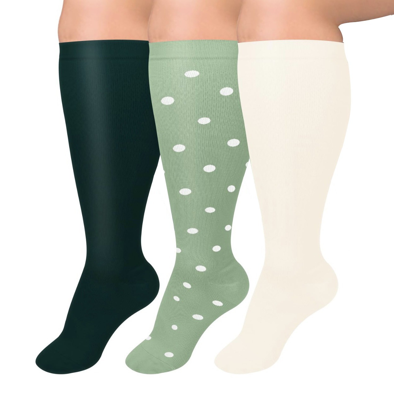Meias de pressão de nylon para enfermeiras, fertilizantes Plus, meias de compressão para corrida e fitness para homens e mulheres, modelos europeus e americanos_voghion.com