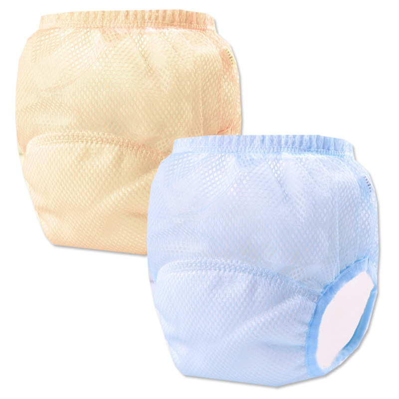 Baby's mesh breathable toilet training pants men's and women's waterproof washable gauze quick-drying learning summer diaper pants