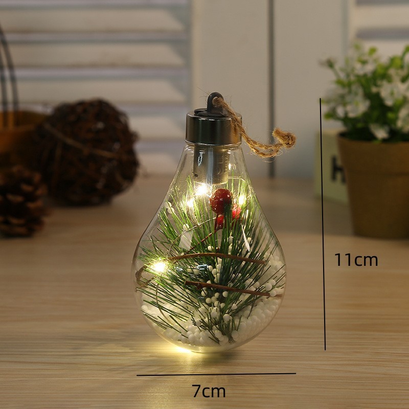 新しい Led 透明クリスマス装飾模擬電球クリスマスツリーの装飾品プラスチックボール|undefined