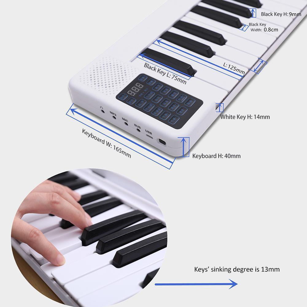 electronic piano 88 keys portable easy beginner practice midi keyboard professional musical instrument folding wholesale