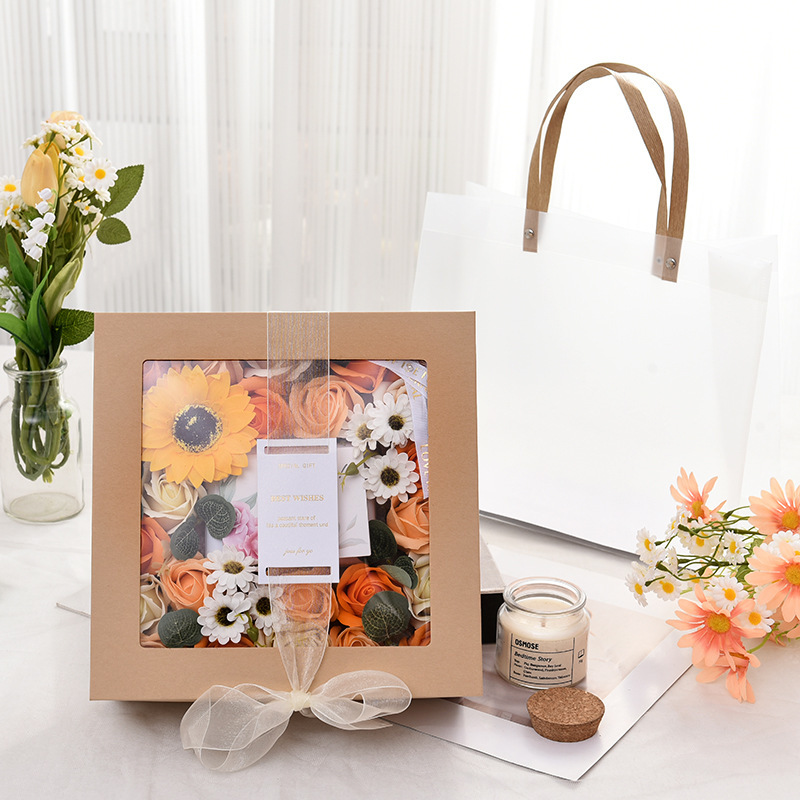 Creative scarf cup birthday gift packaging box Christmas new PVC transparent window favor gift box