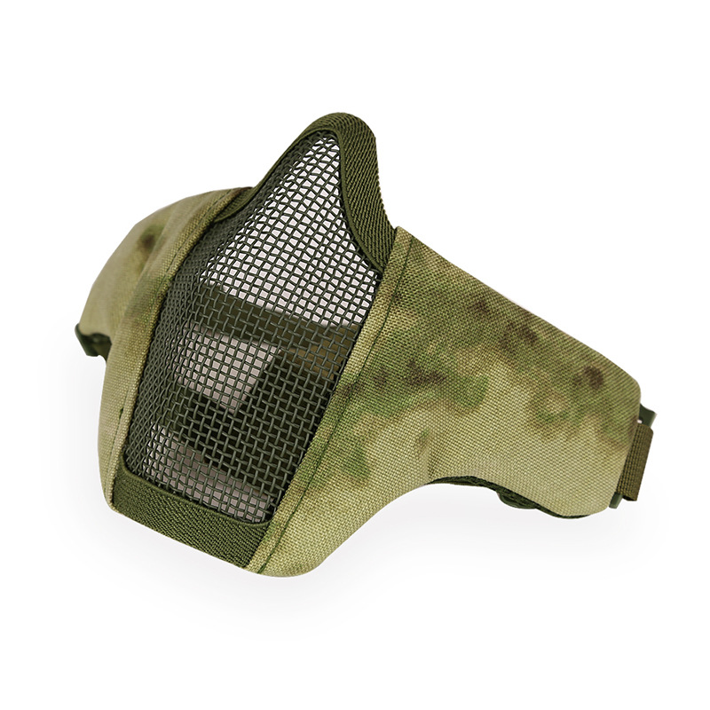 Cross-border Amazon Outdoor Cycling Mask Carbon Steel Mesh Breathable Half Face Mask CS Field Protection Tactical Mask