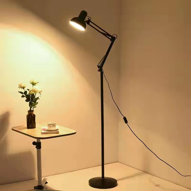 simple Long Arm folding floor lamp simple living room bedroom eye protection Study Office lamp