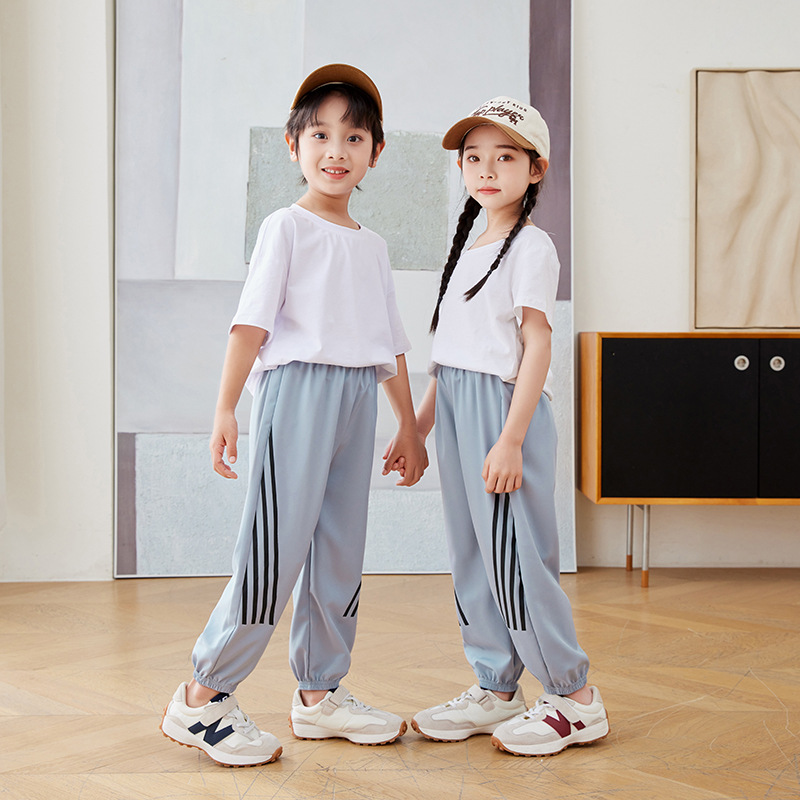 Boys' Summer Pants Girls' Summer Sports Pants Summer Thin Casual Trousers Trendy Children's Mosquito-Proof Trousers