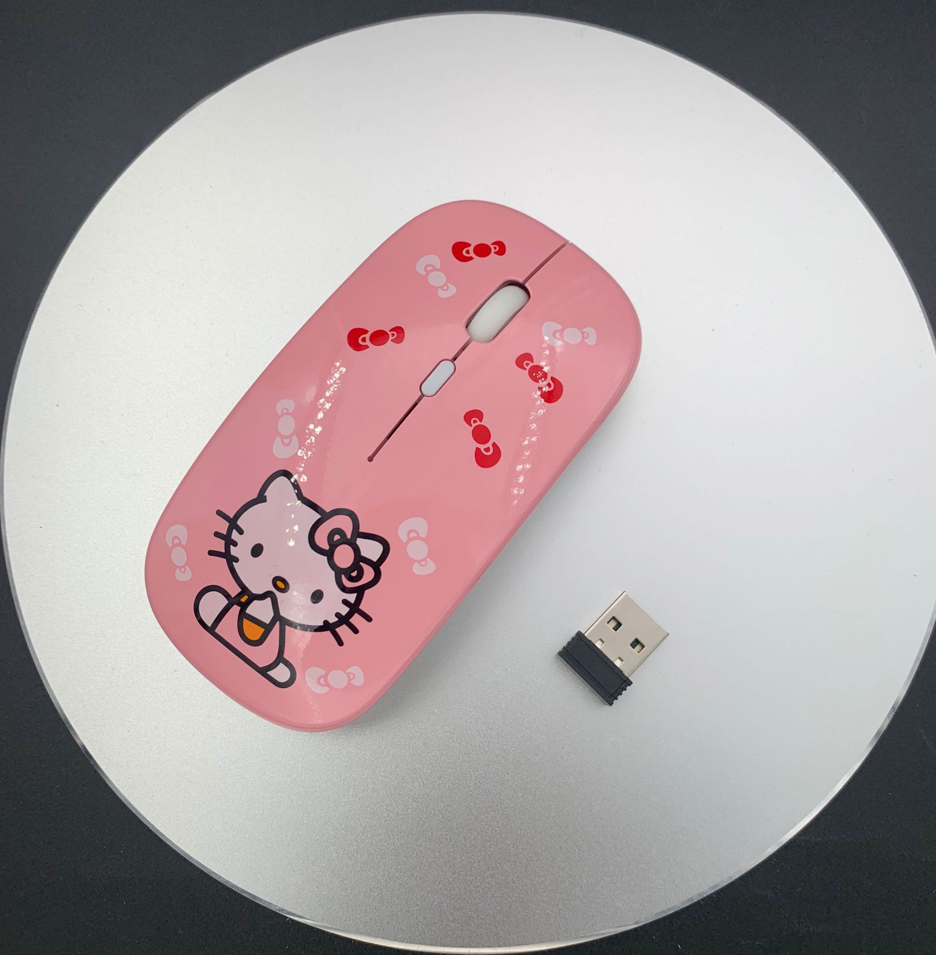 Cute Girl's Printed Mouse Ultra-thin Mini Wireless Mouse Cartoon Jingle Cat hellokitty Doraemon