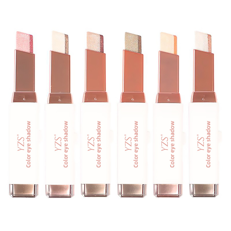 YZS velvet gradient two-color eyeshadow stick one touch two-color molding lazy genuine goods gradient pearlescent eyeshadow stick manufacturer