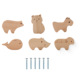Wooden Animal Drawer Knob Polar Bear Brown Bear 6 Pack