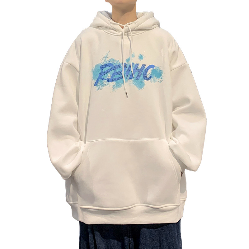 Hooded Sweater Men's Autumn and Winter Coat Boys Spring and Autumn 2021 New Fleece-lined Thickened ins Fashionable Loose