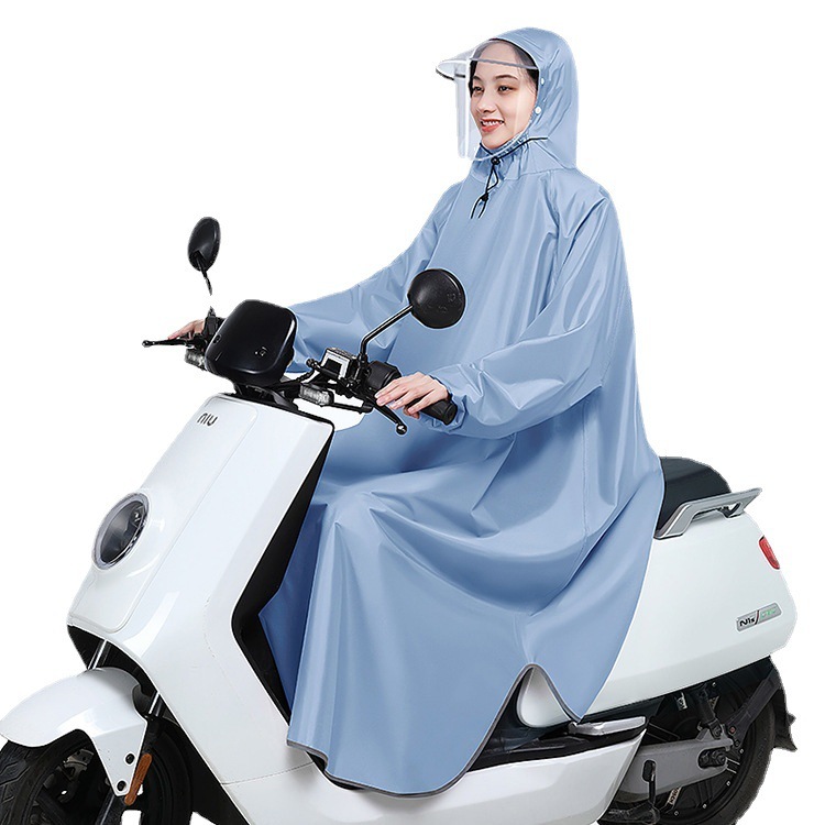 備美オックスフォード袖付きレインコートロングタイプのワンピースシングルファッションレインコート電気自動車電気自動車バイクレインコート|undefined