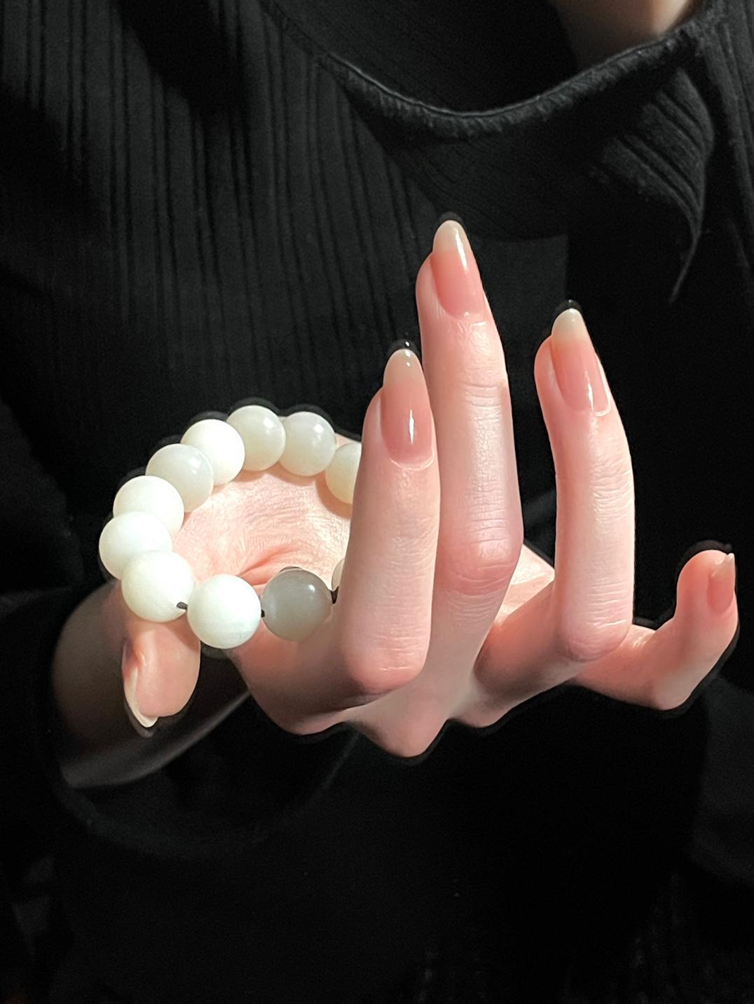 Handmade wear nail Zhenzhen same style solid color nude color manicure finished patch wear nail fake nail durable detachable