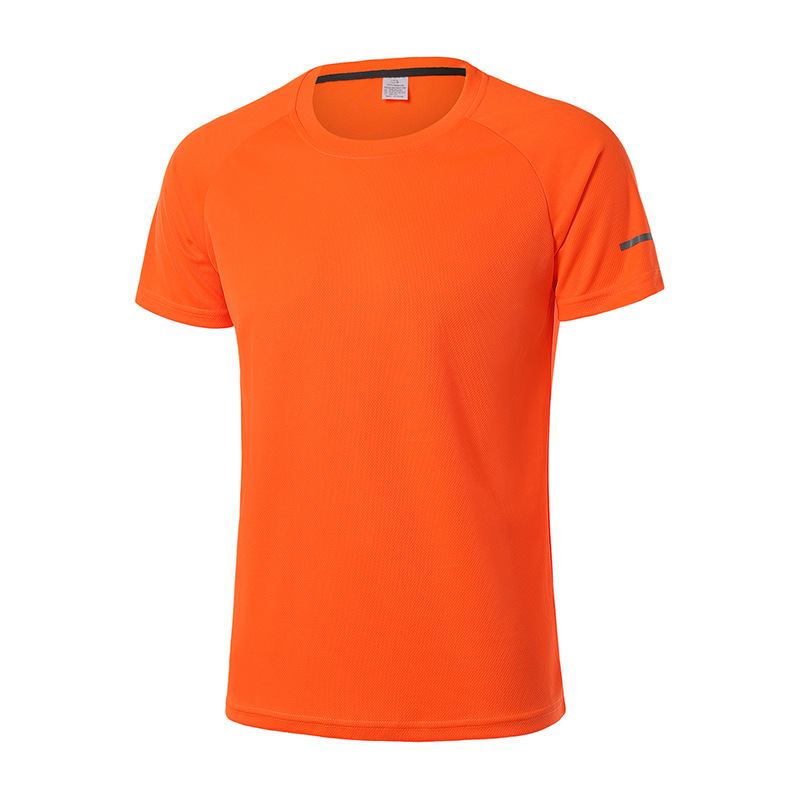 Outdoor Sports Short-sleeved Quick-drying Running Loose Top T-shirt Solid Color Marathon Round Neck Anti-cursor Unisex