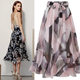 Chiffon Skirt Women's Summer Large Size New Mid-length Floral Skirt High Waist Foreign Trade Mid-length Skirt Slim A- line Gauze Skirt