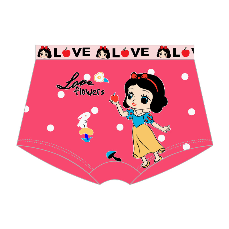 Pure Cotton Girls' Underwear Cartoon Mermaid Boxer Shorts Children's Underwear
