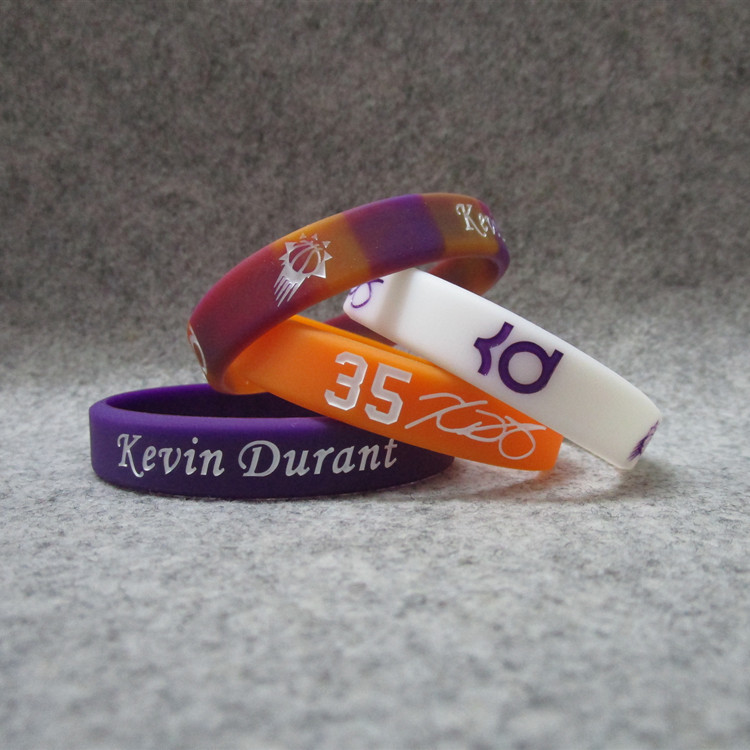 Suns 35 basketball star Kevin Durant signature sports bracelet silicone luminous wristband Paul Booker
