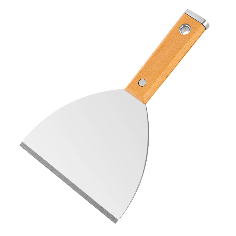 Japanese Style Thickened Stainless Steel Putty Knife Knocking Blade Shovel Knife Beech Handle Scraper Cleaning Knife Putty Knife