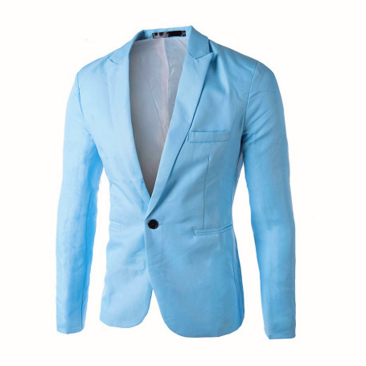 Foreign trade men's fashionable casual small suit men's Korean version slim one-button suit top solid color jacket wholesale