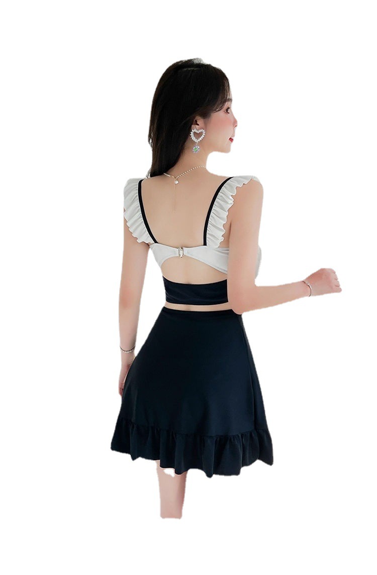 2023 New Internet Celebrity ins Pure Desire Sexy Belly Covering Slimming High Waist Split Skirt Hot Spring Swimsuit Biji