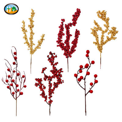 Spring Festival New Year Decoration Artificial Red Berries Christmas bouquet red fruit flower arrangement accessories rich fruit simulation Holly