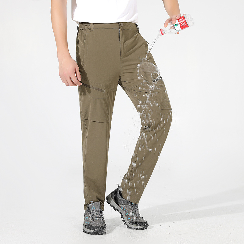 Summer Outdoor Quick-drying Pants Men's and Women's Thin Stretch Hiking Pants Ice Silk Sports Casual Long Breathable Straight Crock Pants