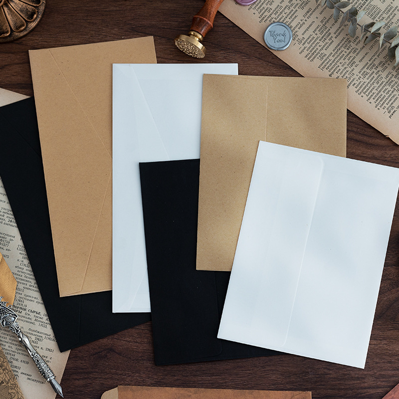 B11 Blank Kraft Paper Sulfuric Acid Paper Envelope Vintage Dressed Color Fire Paint Kraft Paper Envelope Postcard Collection