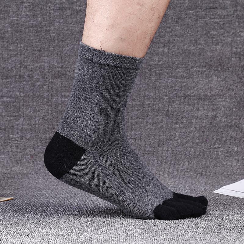 10 pairs free shipping autumn and winter five-finger socks men's cotton long thickened sports five-toe socks breathable cotton factory direct sales