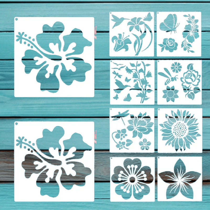 Cross-border explosions painting template insect flower painting template graffiti spray painting decoration washable reusable