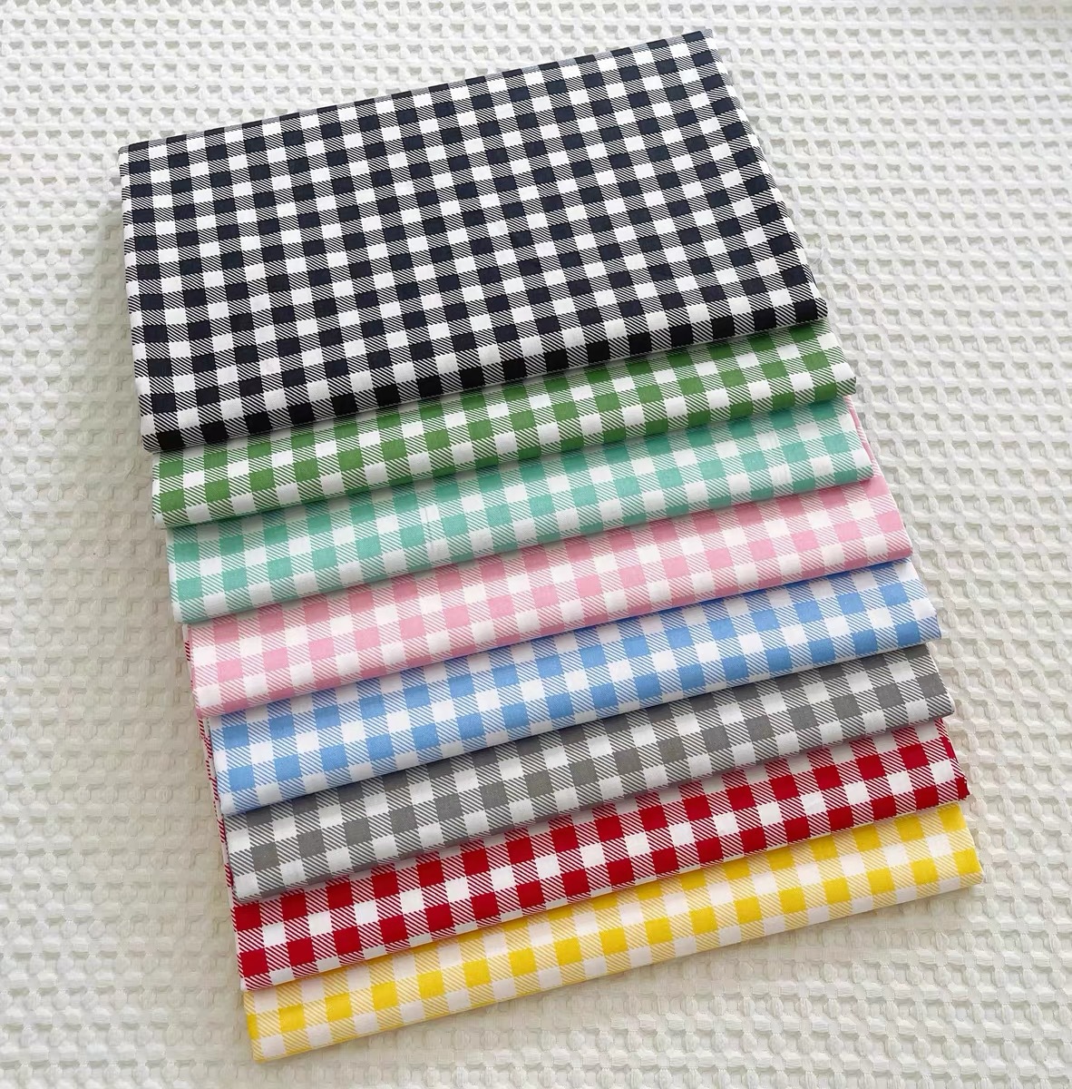 1.6 m Wide 8mm Plaid Cotton Printed Cloth Tablecloth Clothes Curtain Handmade Cotton Fabric