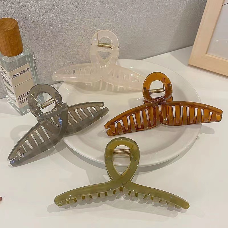 Korean Acrylic Hair Clip Girl's Oversized Hair Clip Elegant and Elegant Shark Clip Back Head Hairpin Headwear