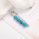 68# pin blue beads White 7.5cm silver