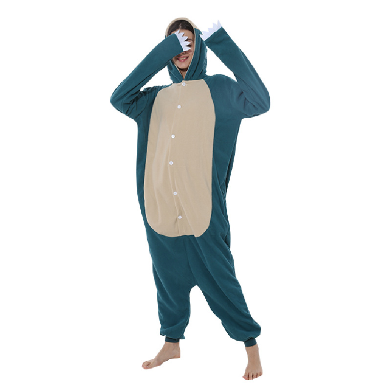 Cross-border Amazon polar fleece artifact Baby series Halloween cartoon animal one-piece pajamas couple pajamas