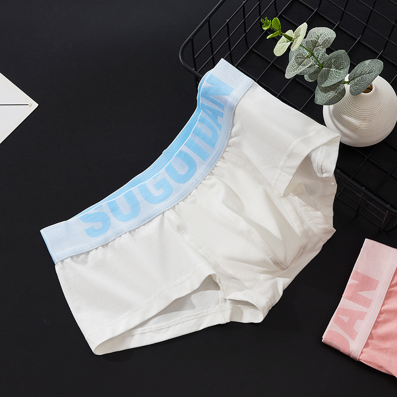 SUGOIDAN Trendy Men's Low-Waist Briefs Sexy U-Shape Pure Cotton Straight Leg Pants Slim Fit Sporty Breathable Four-Piece Underwear
