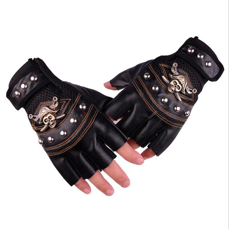 Tactical gloves Outdoor riding half finger gloves men's anti-slip breathable wear-resistant motorcycle bike motorcycle PU gloves_voghion.com
