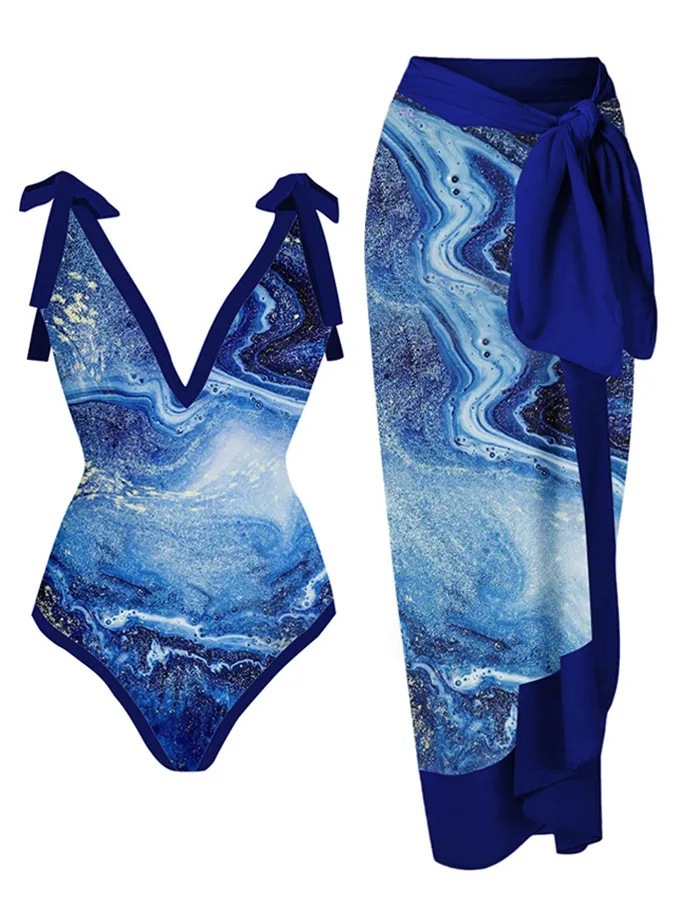 2023 European and American Siaman Conservative Belly Covering Slim Vacation Beach Hot Spring Swimsuit bikini Retro Siaman Biki