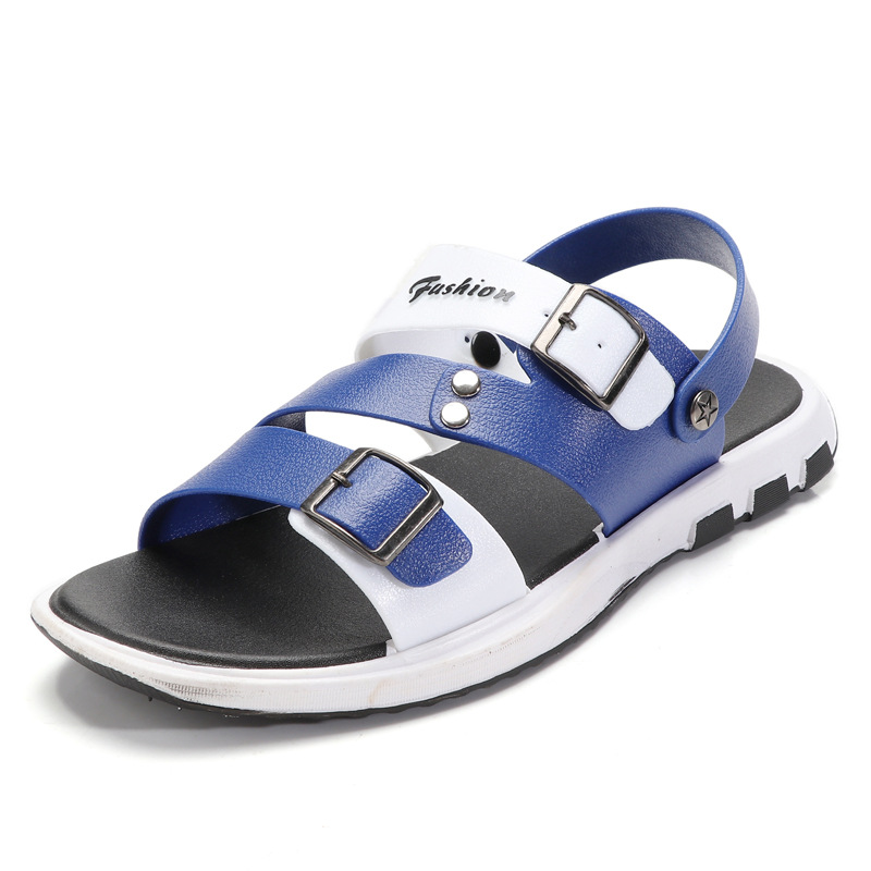 Summer Fashion Men's Sandals Breathable Korean Fashionable Casual Beach Shoes Breathable Flat Dual-purpose Slippers Student Sandals