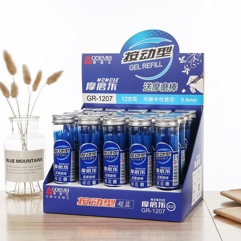 12 barreled push core erasable neutral refills students push the refills 0.5mm molle erasable blue and black