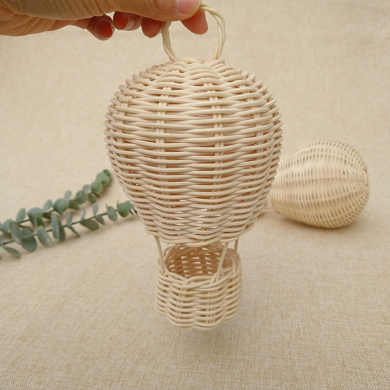 ins handmade rattan hot air balloon decoration children's room layout pendant home decoration wall hanging baby photography props