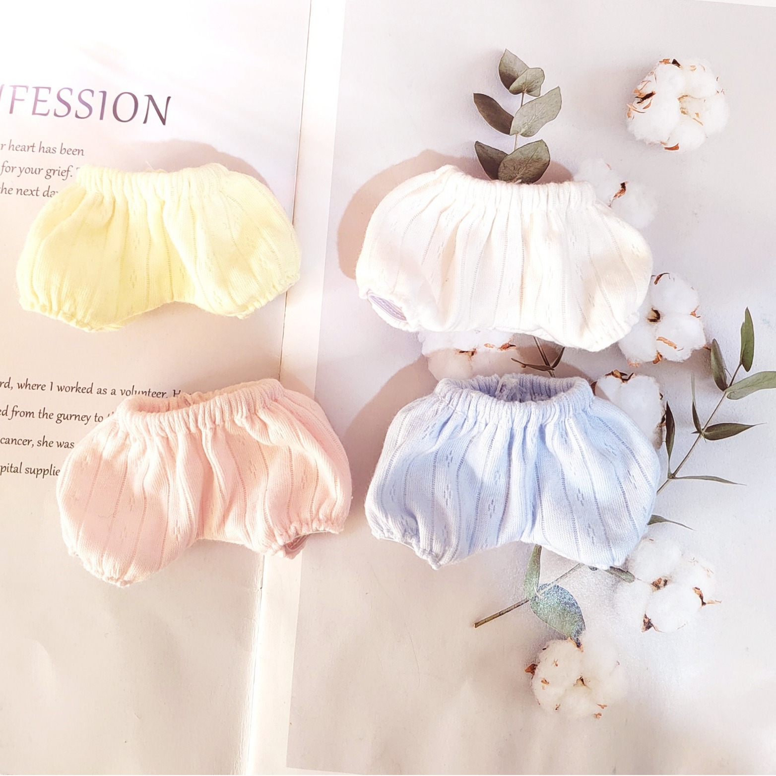 20cm doll clothes cotton air layer small underwear jacquard pants cotton doll shorts change clothes