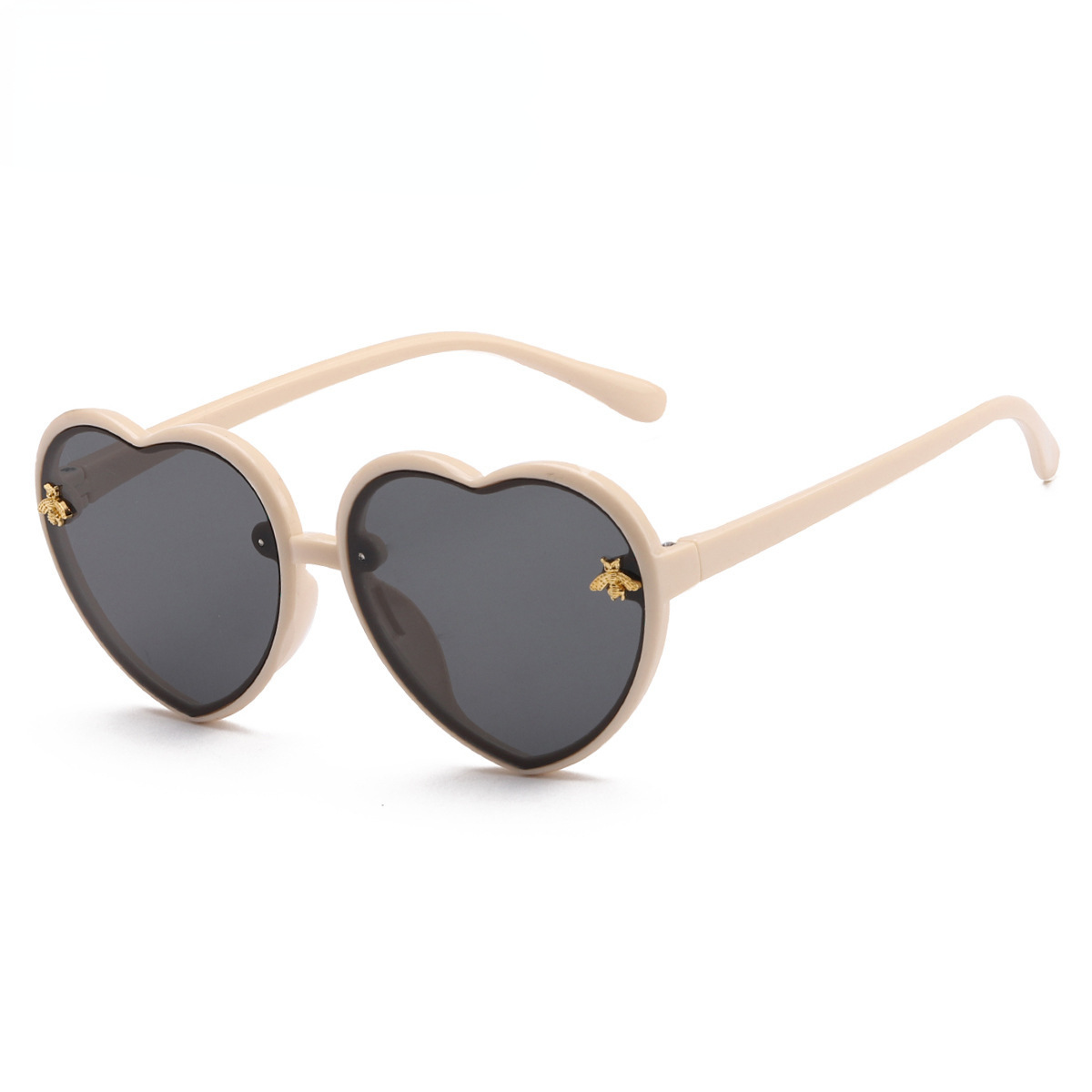 2023 new Korean style retro love frame little bee personalized children's sunglasses fashion children's sunglasses