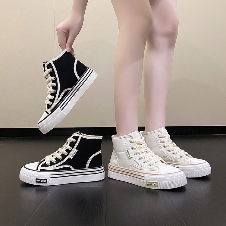 2022 spring, summer, autumn and winter foreign trade new women's shoes women's board shoes student shoes canvas shoes middle round head lace