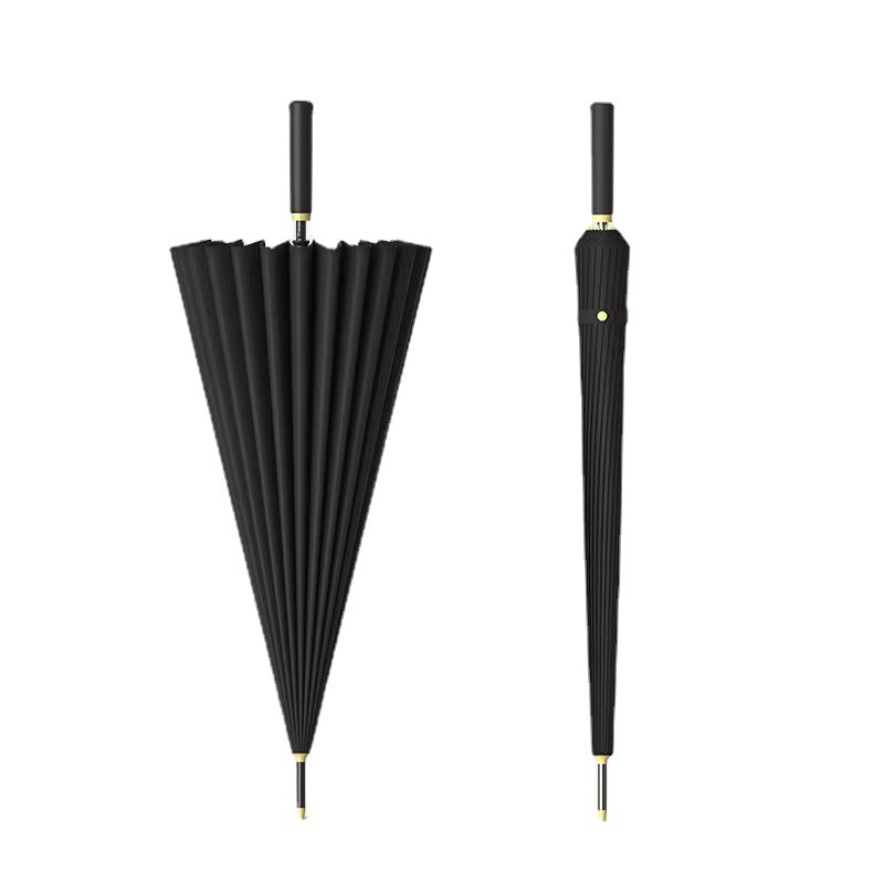 24 Bone Umbrella Double Long Handle Straight Rod Umbrella Vintage Gift Printing Advertising Umbrella Business Men's Printed logo Umbrella